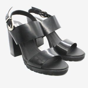 Steve Madden Black Chunky Heel Sandals